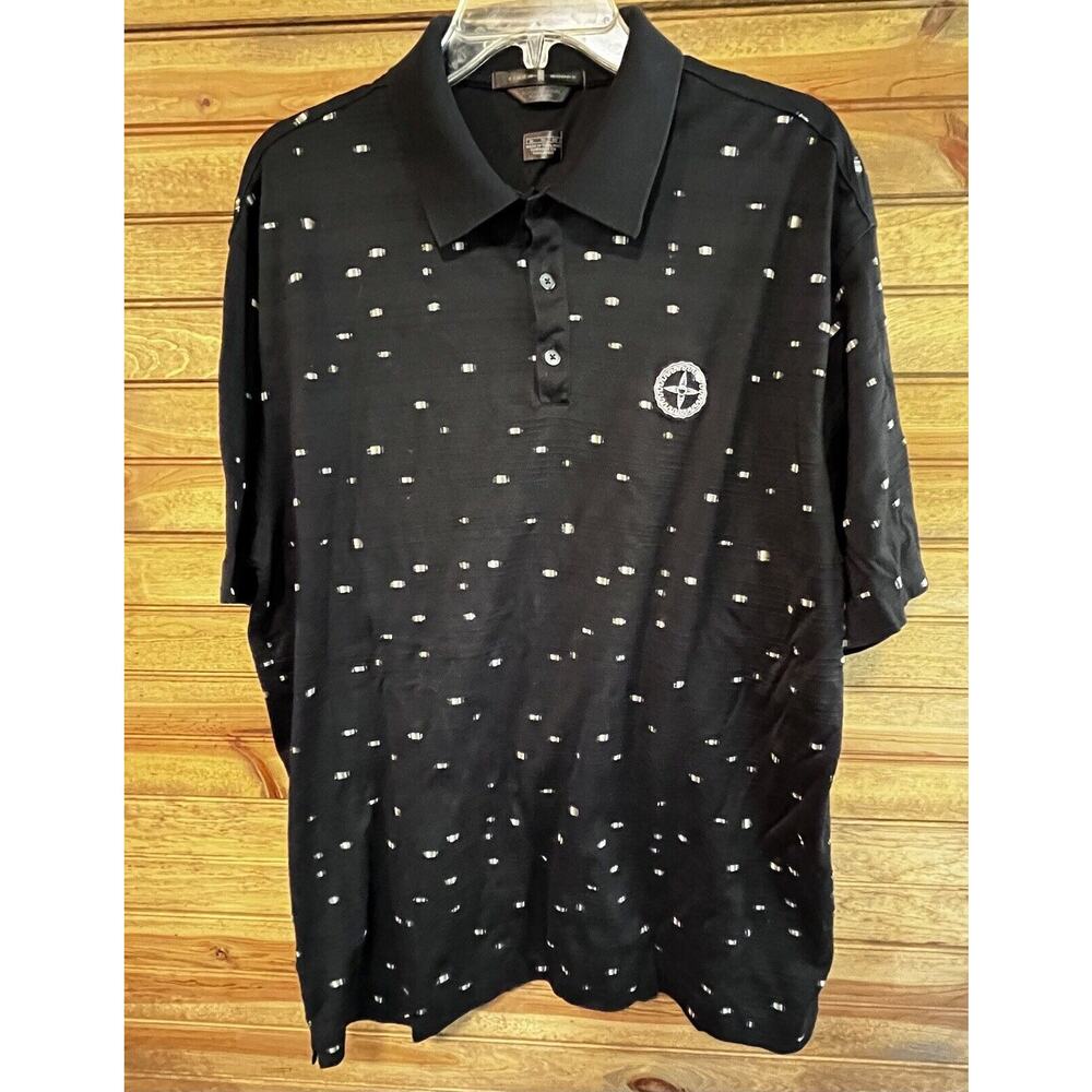 Tiger Woods Nike Golf Polo XL Black Double Mercerized NWOT Textured